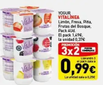 Hiperber Vitalinea Yogur Limón, Fresa, Piña, Frutas del Bosque, Pack 4 Ud. oferta