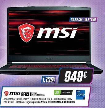 PCBox Msi Gf63 Thin oferta