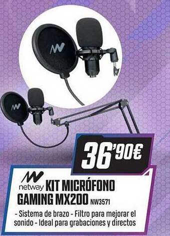 PCBox Netway Kit Micrófono Gaming Mx200 oferta