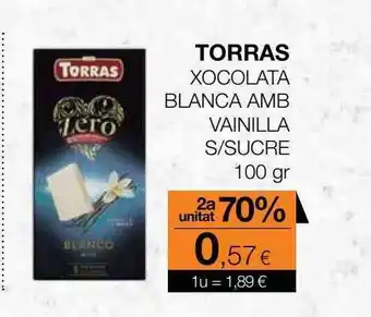 Plusfresc 2a Unitat 70% Torras Xocolata Blanca Amb Vainilla S Sucre oferta