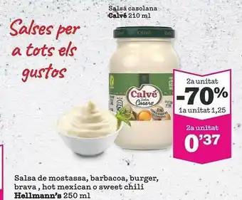 Sorli 2a Unitat -70% Salsa De Mostassa Barbacoa Burger Brava Hot Mexican O Sweet Chili Hellmann's oferta