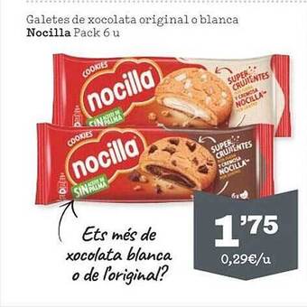 Sorli Galetes De Xocolata Original O Blanca Nocilla Pack 6 oferta