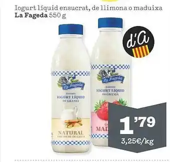 Sorli Logurt Líquid Ensucrat De Llimona O Maduixa La Fageda oferta