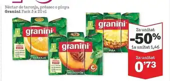 Sorli 2a Unitat -50% 1a Unitat Nèctar De Taronja Préssec O Pinya Granini Pack 3 oferta