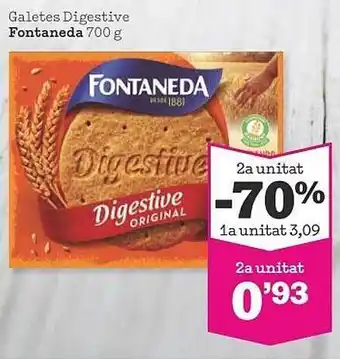 Sorli 2a Unitat -70% 1a Unitat Galetes Digestive Fontaneda oferta