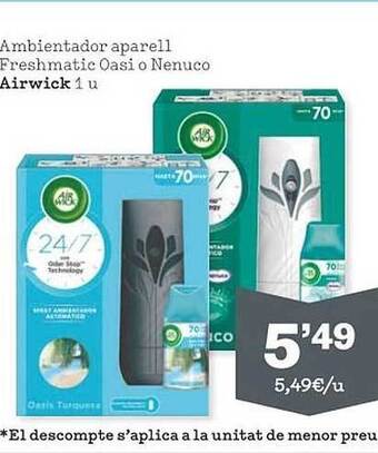 Sorli Ambientador Aparell Freshmatic Oasi O Nenuco Airwick oferta