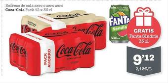 Sorli Refresc De Cola Zero O Zero Zero Coca-cola Pack 12 oferta