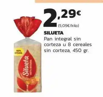 Supermercados Lupa Silueta Pan Integral Sin Corteza U 8 Cereales Sin Corteza oferta
