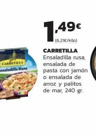 Supermercados Lupa Carretilla Ensaladilla Rusa Ensalada De Pasta Com Jamón O Ensalada De Arroz Y Palitos De Mar oferta