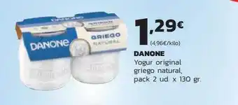 Supermercados Lupa Danone Yogur Original Griego Natural Pack 2 oferta