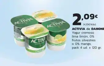 Supermercados Lupa Activia De Danone Yogur Cremoso Lima Limón 0% Frutos Silverstres O 0% Mango Pack 4 oferta