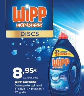 Supermercados Lupa Wipp Express Detergente Gel Azul O Polvo oferta