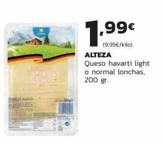 Supermercados Lupa Alteza Queso Havarti Light O Normal Lonchas oferta