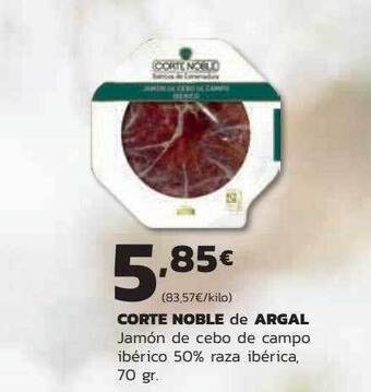 Supermercados Lupa Corte Noble De Argal Jamón De Cebo De Campo Ibérico 50% Raza Ibérica oferta