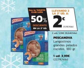 Supermercados Lupa Pescanova Langostinos Grandes Pelados Cocidos oferta