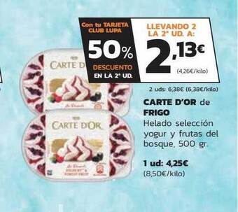 Supermercados Lupa Carte D'or De Frigo Helado Selección Yogur Y Frutas Del Bosque oferta
