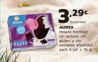 Supermercados Lupa Alteza Helado Bombón Sin Lactosa Sin Gluten Y Sin Azucar Añadidos Pack 4 oferta