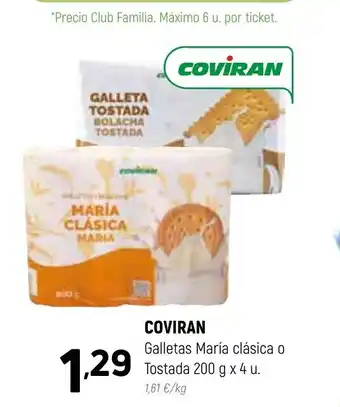 Coviran Coviran Galletas Maria clásica o Tostada 200g x 4 u oferta