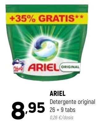 Coviran Ariel Detergente original 26+ 9 tabs oferta