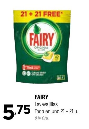 Coviran Fairy Lavavajillas Todo en uno 21+21 u oferta