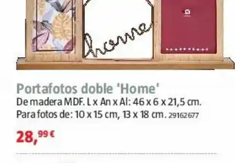 Bauhaus Portafotos doble home oferta