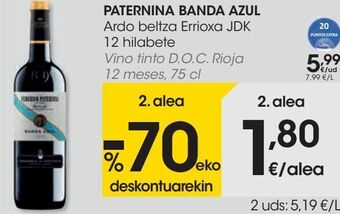 Eroski Paternina banda azul vino tinto d.o.c. rioja 12 meses oferta