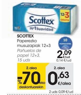 Eroski Scottex pañuelos de papel oferta