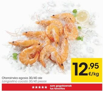 Eroski Langostino cocido 30/40 piezas oferta