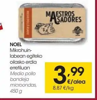 Eroski Noel medio pollo bandeja microondas oferta