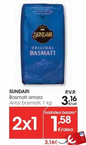 Eroski Sundari arroz basmati oferta