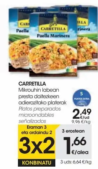 Eroski Carretilla platos preparados microondables señalizados oferta