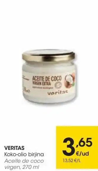 Eroski Veritas aceite de coco oferta