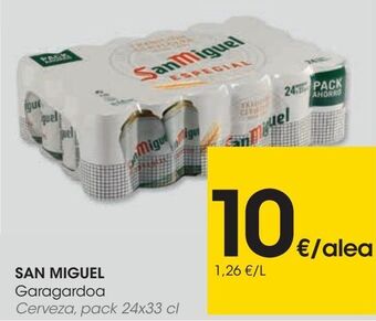 Eroski San miguel cerveza, pack 24 oferta