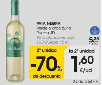 Eroski Pata negra vino blanco verdejo d.o. rueda oferta