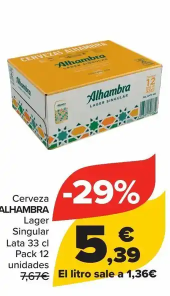 Carrefour Cerveza alhambra lagger singular oferta