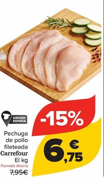 Carrefour Pechuga de pollo fileteada carrefour oferta