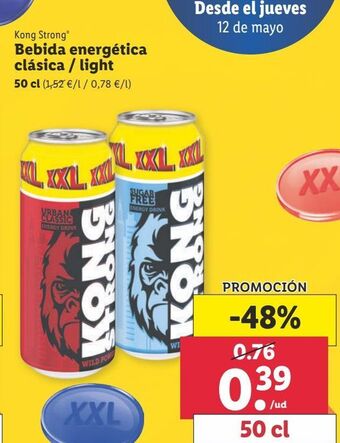 Lidl Bebida energética kong strong oferta