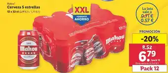 Lidl Cerveza 5 estrellas mahou oferta