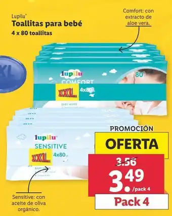 Lidl Toallitas para bebe lupilu oferta