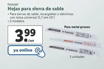 Lidl Parkside Hojas sierra de sable oferta
