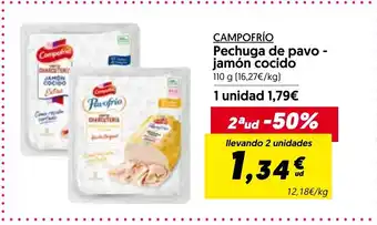 Hiper Usera Campofrío Pechuga de pavo - jamón cocido 110g oferta