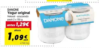 Hiper Usera Danone Yogur original Natural - azucarado pack2 x 130g oferta
