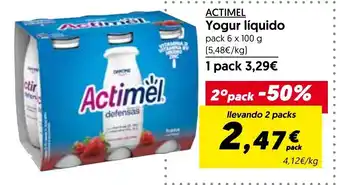 Hiper Usera Actimel Yogur liquido pack6 x 100g oferta