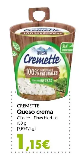 Hiper Usera Cremette Queso crema Clásico - Finas hierbas 150g oferta