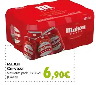 Hiper Usera Mahou Cerveza 5 estrellas pack 12 x 33cl oferta