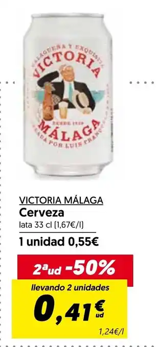 Hiper Usera Victoria Málaga Cerveza lata 33cl oferta