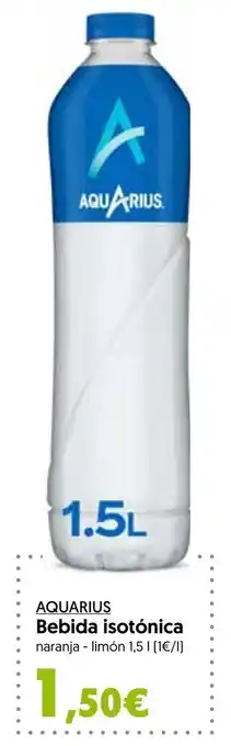Hiper Usera Aquarius Bebida isotónica naranja - limón 1,5L oferta