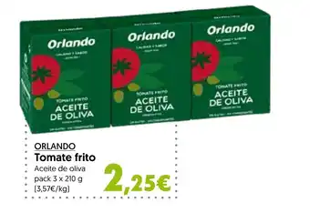 Hiper Usera Orlando Tomate frito Aceite de oliva pack 3 x 210g oferta