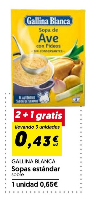Hiper Usera Gallina Blanca Sopas estándar sobre oferta