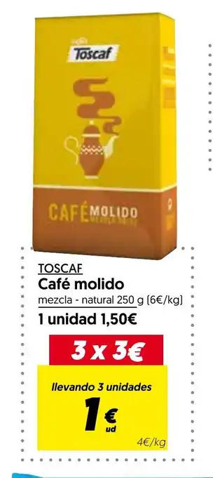 Hiper Usera Toscaf Café molido mezcla - natural 250g oferta